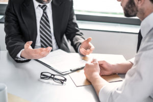 employee that has been discriminated talking to lawyer
